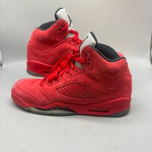 Nike Air Jordan 5 Retro "Red Suede" 440888-602 GS Size 6.5Y Basketball Shoes